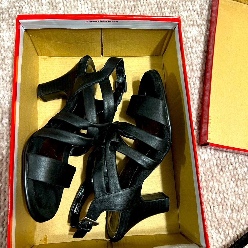 Leather Sandals , Black never worn.